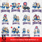 Chicago Cubs Bluey & Bingo MLB Bundle 12 SVG Eps Dxf Png File, Bundle MLB svg, Digital Download, Instant Download