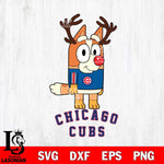 Chicago Cubs Bluey Chilli Christmas Deer Svg Eps Dxf Png File, Digital Download