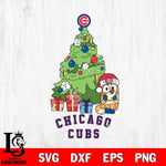 Chicago Cubs Bluey Chilli Christmas Tree Svg Eps Dxf Png File, Digital Download