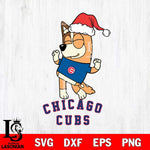 Chicago Cubs Bluey Chilli Happy Christmas Svg Eps Dxf Png File, Digital Download