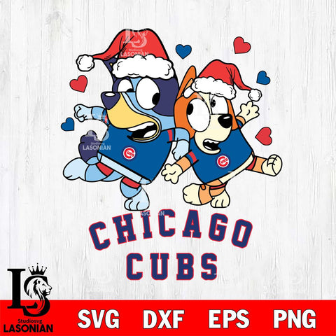 Chicago Cubs Bluey Christmas 2 Svg Eps Dxf Png File, Digital Download