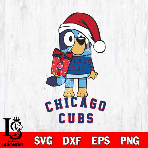 Chicago Cubs Bluey Christmas Svg Eps Dxf Png File, Digital Download