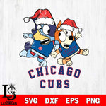 Chicago Cubs Bluey Christmas Holiday Svg Eps Dxf Png File, Digital Download