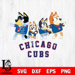 Chicago Cubs Bluey Mode Dance Squats Svg Eps Dxf Png File, Digital Download, Instant Download