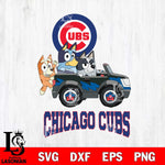 Chicago Cubs Bluey friends Svg Eps Dxf Png File, MLB svg, Digital Download, Instant Download