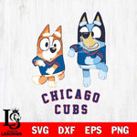 Chicago Cubs Bluey with Chilli Dance Svg Eps Dxf Png File, Digital Download, Instant Download