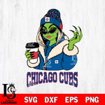 Chicago Cubs Boujee Grinch Girls Christmas Cut Files Cricut, Svg Dxf Eps Png file , Silhouette