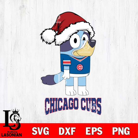 Chicago Cubs Christmas Bluey Hat Cricut , Christmas Svg , Bluey svg , Digital Download, dxf eps png pdf file