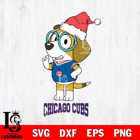 Chicago Cubs Christmas Bluey Honey Sport Cricut , Christmas Svg , Bluey svg , Digital Download, dxf eps png pdf file