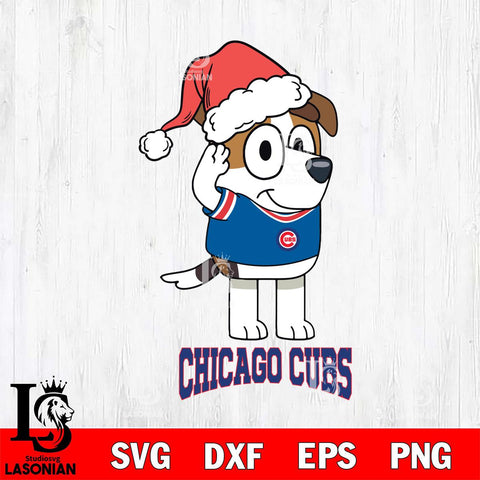 Chicago Cubs Christmas Bluey Jack Sport Cricut , Christmas Svg , Bluey svg , Digital Download, dxf eps png pdf file