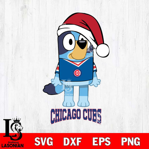 Chicago Cubs Christmas Bluey Sport Cricut , Christmas Svg , Bluey svg , Digital Download, dxf eps png pdf file