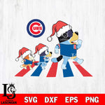 Chicago Cubs Family Bluey Walking Christmas Svg Eps Dxf Png File, Digital Download, Instant Download