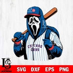 Chicago Cubs Ghostface 3 Svg Eps Dxf Png File, Digital Download, Instant Download