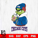 Chicago Cubs Grinch Bougie Christmas Cut Files Cricut, Svg Dxf Eps Png file , Silhouette