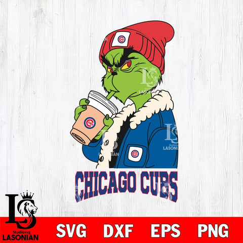 Chicago Cubs Grinch Bougie Football Svg Eps Dxf Png File, Digital Download, Instant Download