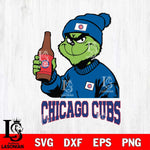 Chicago Cubs Grinch Drinking Beer Christmas Cut Files Cricut, Svg Dxf Eps Png file , Silhouette