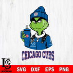 Chicago Cubs Grinch Football Christmas Cut Files Cricut, Svg Dxf Eps Png file , Silhouette