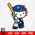 Chicago Cubs Hello Kitty 2 Svg Eps Dxf Png File, Digital Download, Instant Download