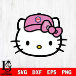 Chicago Cubs Hello Kitty Pink Baseball 6 Svg Eps Dxf Png File, MLB svg, Digital Download, Instant Download