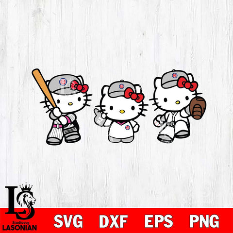 Chicago Cubs Hello Kitty sport 12 Svg Eps Dxf Png File, Digital Download, Instant Download