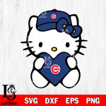 Chicago Cubs Hello Kitty sport 4 Svg Eps Dxf Png File, Digital Download, Instant Download