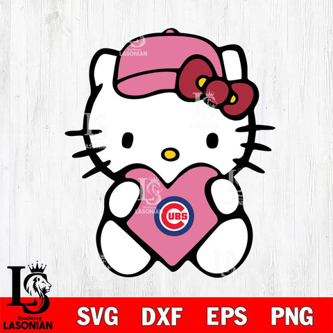 Chicago Cubs Hello Kitty sport 5 Svg Eps Dxf Png File, Digital Download, Instant Download