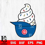 Chicago Cubs Ice Cream Hat Svg Eps Dxf Png File, Digital Download, Instant Download