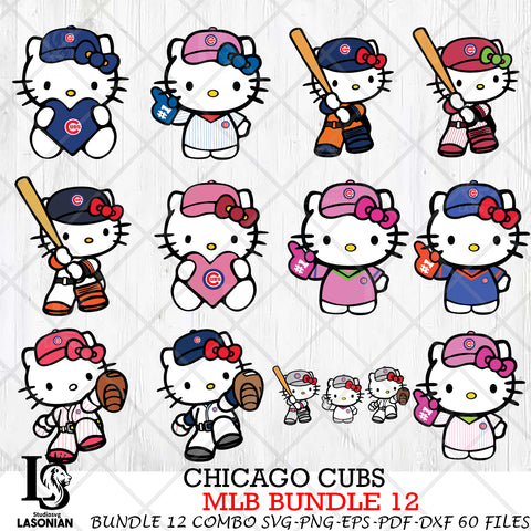 Chicago Cubs MLB Bundle 12 Svg Eps Dxf Png File, Digital Download, Instant Download
