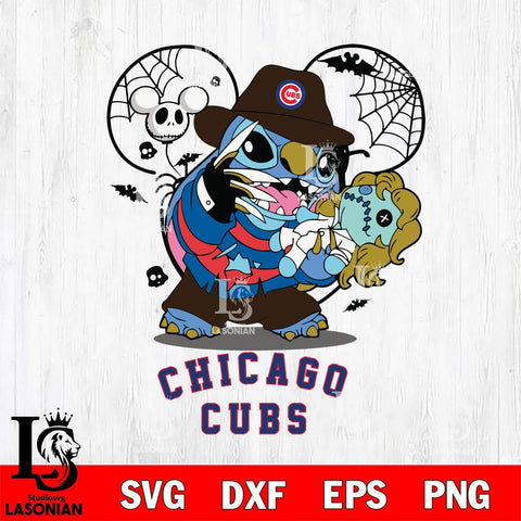 Chicago Cubs Stitch Freddy Krueger Halloween Svg Eps Dxf Png File, Digital Download, Instant Download