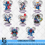 Chicago Cubs Stitch Halloween Bundle MLB Svg Eps Dxf Png File, Digital Download, Instant Download