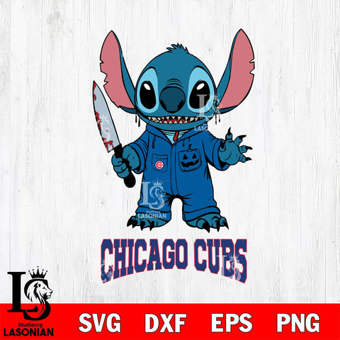 Chicago Cubs Stitch Horror 2 Svg Eps Dxf Png File, MLB svg, Digital Download, Instant Download