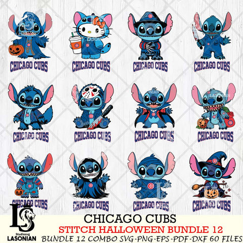 Chicago Cubs Stitch Horror Bundle 12 SVG Svg Eps Dxf Png File, MLB svg, Digital Download, Instant Download