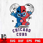 Chicago Cubs Stitch Horror Halloween 2 Svg Eps Dxf Png File, Digital Download, Instant Download