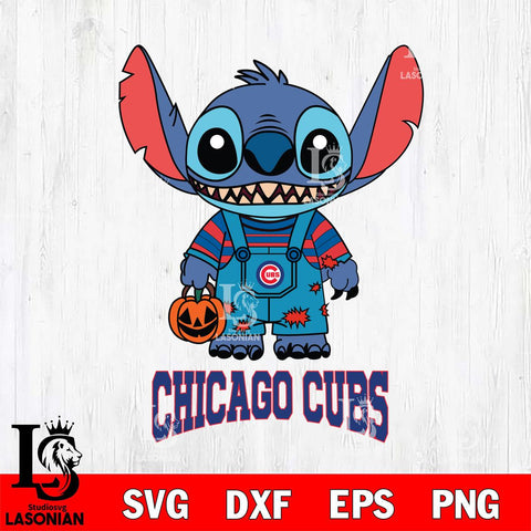 Chicago Cubs Stitch Horror Halloween Svg Eps Dxf Png File, MLB svg, Digital Download, Instant Download