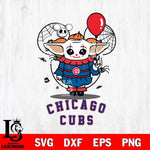 Chicago Cubs Stitch Pennywise Halloween Svg Eps Dxf Png File, Digital Download, Instant Download