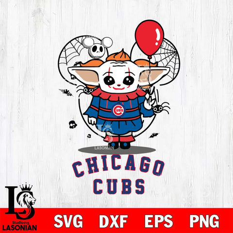 Chicago Cubs Stitch Pennywise Halloween Svg Eps Dxf Png File, Digital Download, Instant Download