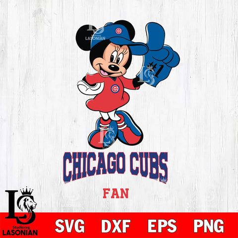 Chicago Cubs #1 Fan Minnie Mouse Svg Eps Dxf Png File, Digital Download, Instant Download