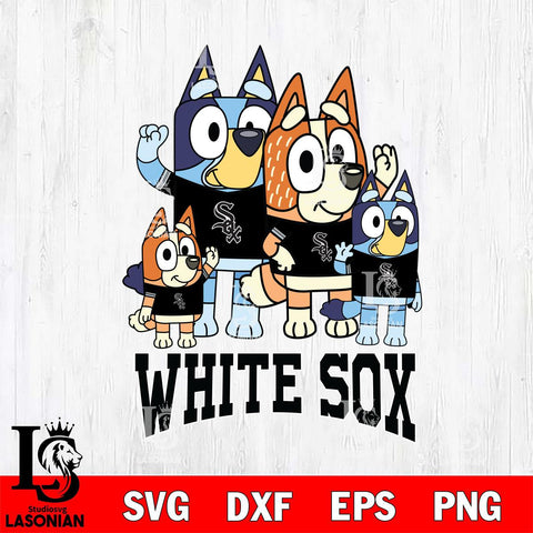 Chicago White Sox Bluey & Bingo 14 Svg Eps Dxf Png File, MLB svg, Digital Download, Instant Download