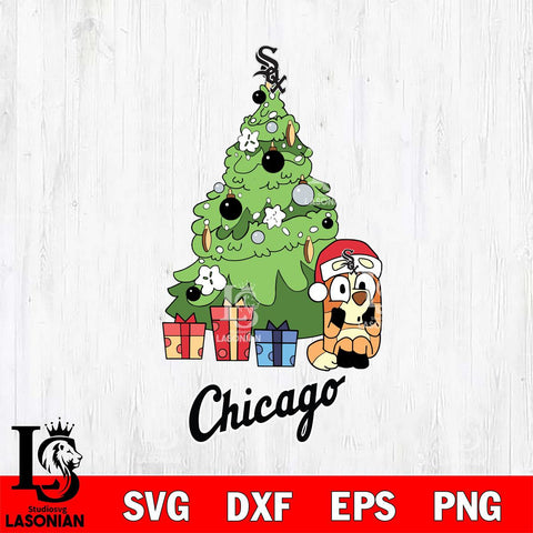 Chicago White Sox Bluey Chilli Christmas Tree Svg Eps Dxf Png File, Digital Download