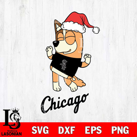 Chicago White Sox Bluey Chilli Happy Christmas Svg Eps Dxf Png File, Digital Download