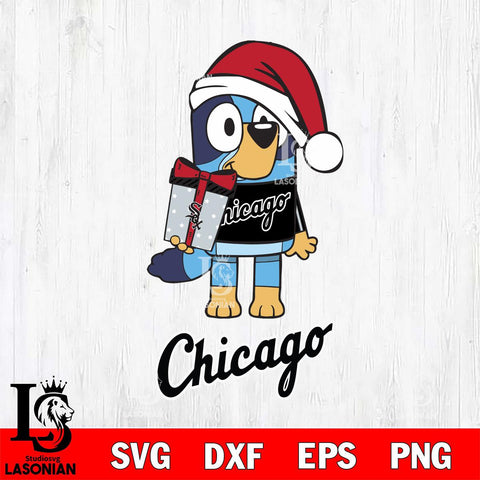 Chicago White Sox Bluey Christmas Svg Eps Dxf Png File, Digital Download