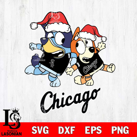 Chicago White Sox Bluey Christmas Holiday Svg Eps Dxf Png File, Digital Download