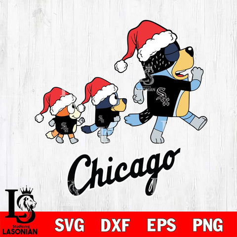 Chicago White Sox Bluey Family Christmas Svg Eps Dxf Png File, Digital Download