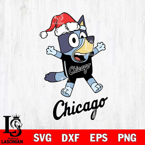 Chicago White Sox Bluey Happy Christmas Svg Eps Dxf Png File, Digital Download