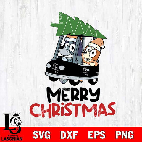 Chicago White Sox Bluey Merry Christmas Svg Eps Dxf Png File, Digital Download