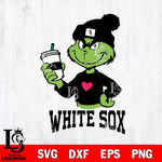 Chicago White Sox Boujee Grinch Heart Christmas Cut Files Cricut, Svg Dxf Eps Png file , Silhouette