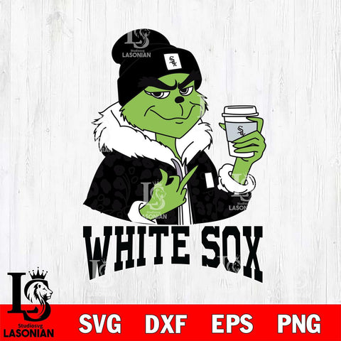 Chicago White Sox Boujee Grinch Leopard Christmas Cut Files Cricut, Svg Dxf Eps Png file , Silhouette