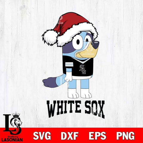 Chicago White Sox Christmas Bluey Hat Cricut , Christmas Svg , Bluey svg , Digital Download, dxf eps png pdf file