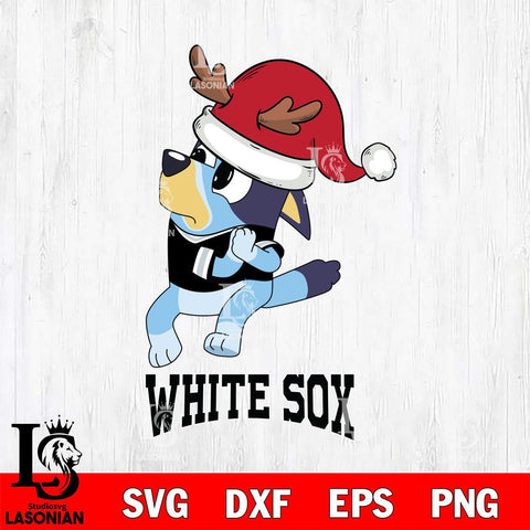 Chicago White Sox Christmas Bluey Santa Claus Cricut , Christmas Svg , Bluey svg , Digital Download, dxf eps png pdf file