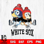 Chicago White Sox Christmas Bluey & Bingo Sit Cricut , Christmas Svg , Bluey svg , Digital Download, dxf eps png pdf file